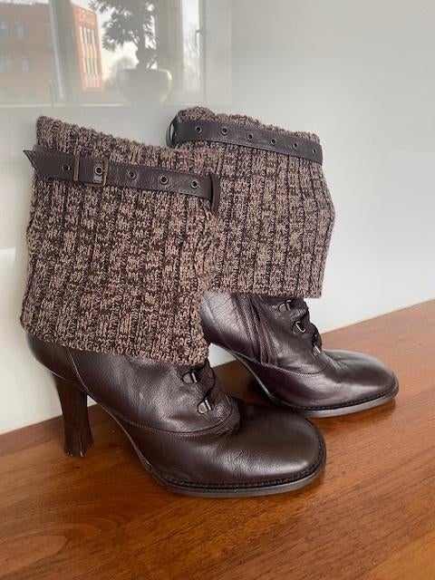 Dolce & Gabbana D&G ledere dameslaarzen., Dolce & Gabbana, Bruin, Lage of Enkellaarzen, Ophalen of Verzenden