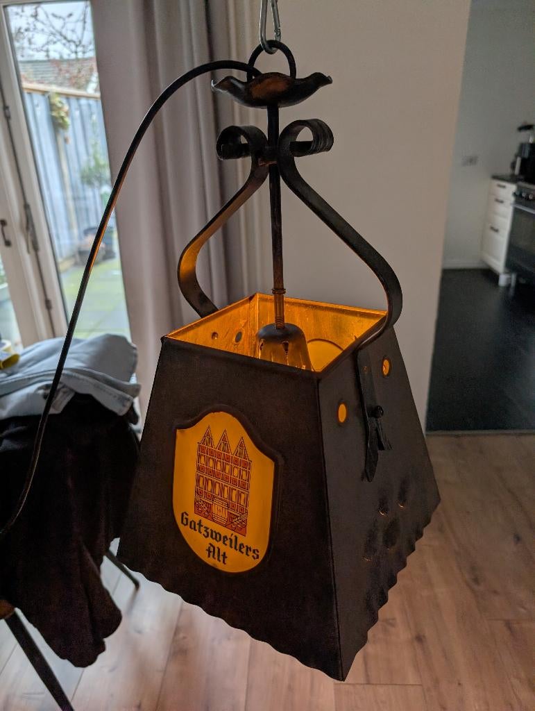Gatzweilers Alt Hanglamp Lantaarn – Vintage Bierverlichting, Gebruikt, Café Bier Vintage Klassiek Landelijk, Ophalen of Verzenden