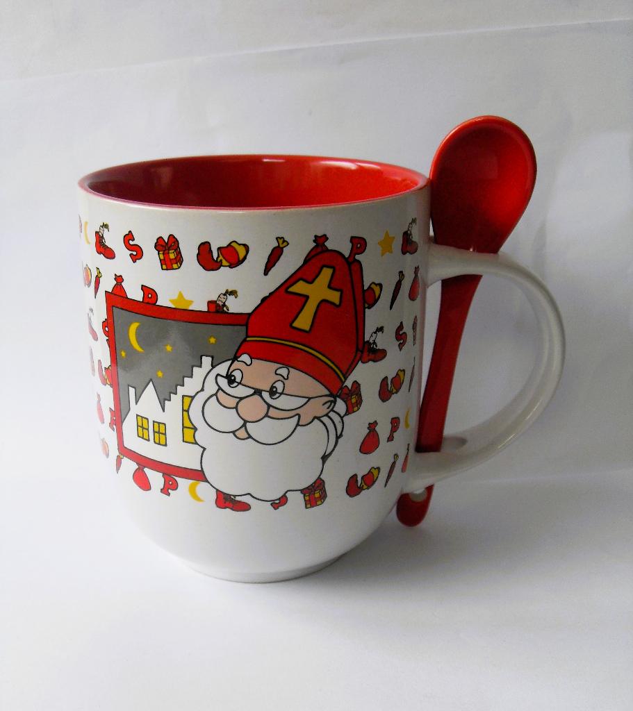 Sinterklaas Mok Sint en Piet Beker Sint Nicolaas, Diversen, Ophalen of Verzenden, Zo goed als nieuw