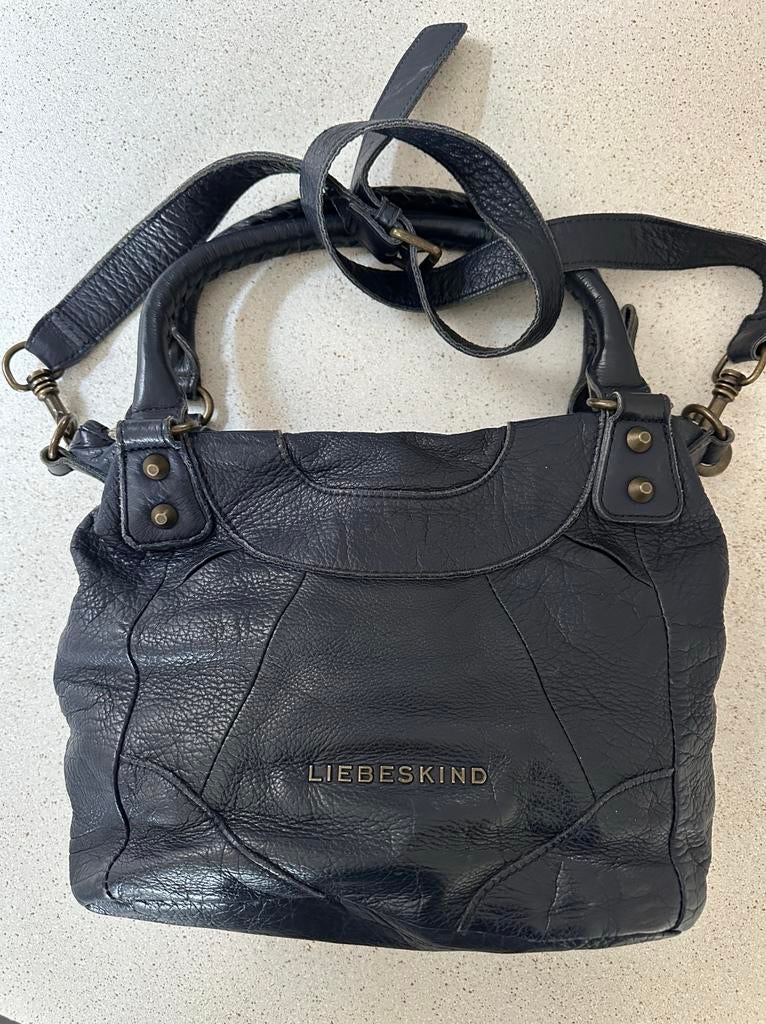 Liebeskind handtas. Donkerblauw leer., Ophalen of Verzenden, Zo goed als nieuw, Blauw, Leer