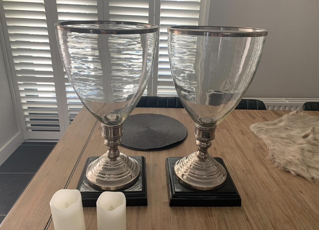 2x Eighholtz windlichten, Ophalen, Zwart, Zo goed als nieuw, Metaal