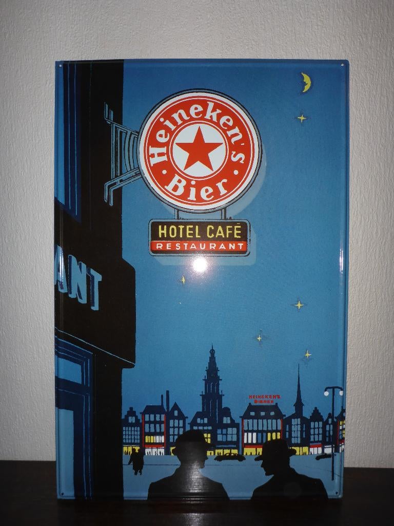 Grote metalen Heineken reclame plaat!, Ophalen of Verzenden, Zo goed als nieuw, Reclamebord, Plaat of Schild, Heineken