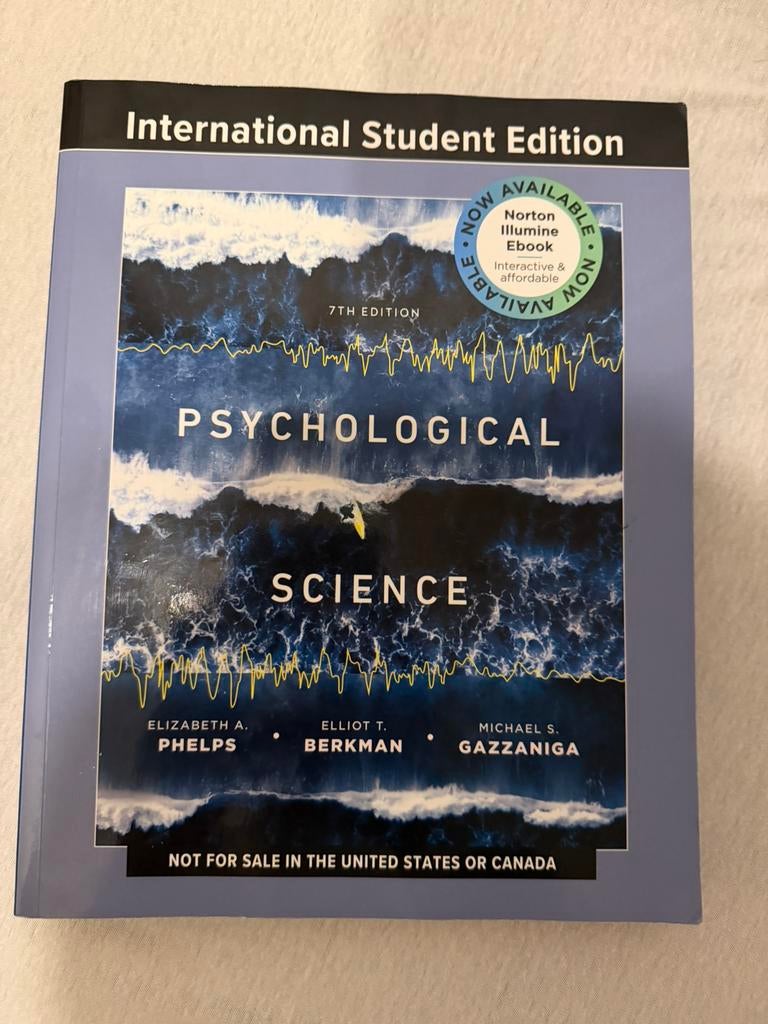 Psychological Science (7th edition), Ophalen of Verzenden, Beta, Zo goed als nieuw, WO
