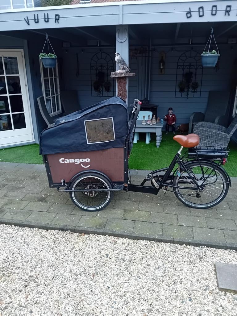 Cangoo Bakfiets Elektrisch - 200W Motor met huif, Overige merken, Gebruikt, Elektrisch, Ophalen of Verzenden