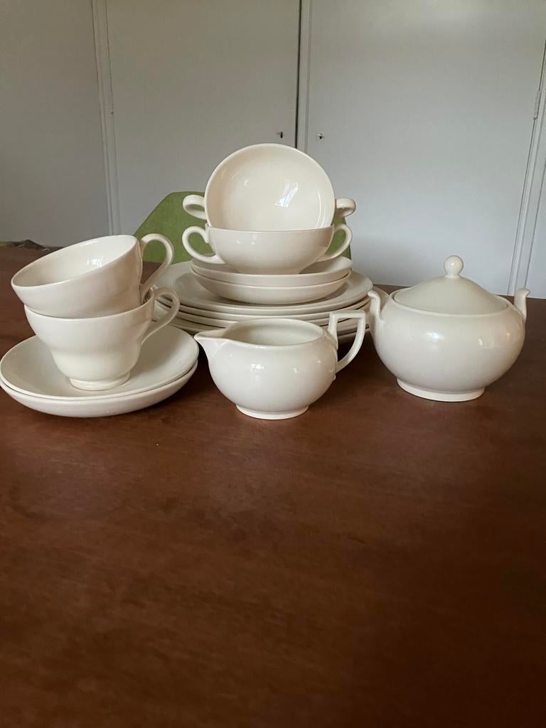 Wedgwood Queen’sWare bord soepkop suiker/melk kop en schotel, Ophalen of Verzenden