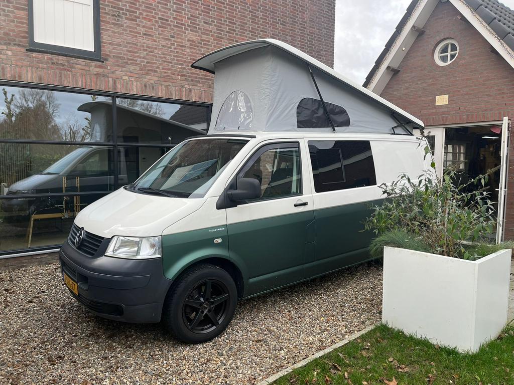 VW T5 Camper – Hefdak – Nieuw APK – 150 pk – Compleet, Raamblindering, Volkswagen, Tot en met 2, Particulier