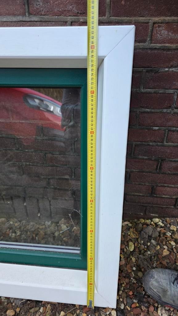 Twee mooie kunststof kozijnen, Gevelraam of Ruit, Minder dan 80 cm, Ophalen of Verzenden, Zo goed als nieuw