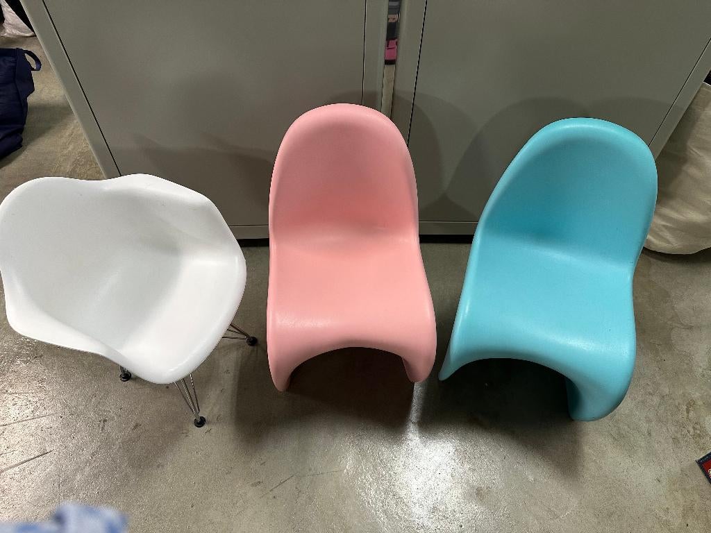 3 design kinderstoelen Vitra panton Eames kinderen, Ophalen, Gebruikt, Overige typen