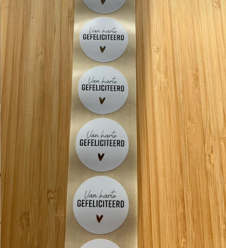 15 stickers van harte gefeliciteerd, Hobby en Vrije tijd, Ophalen of Verzenden, Nieuw, Meerdere stickers