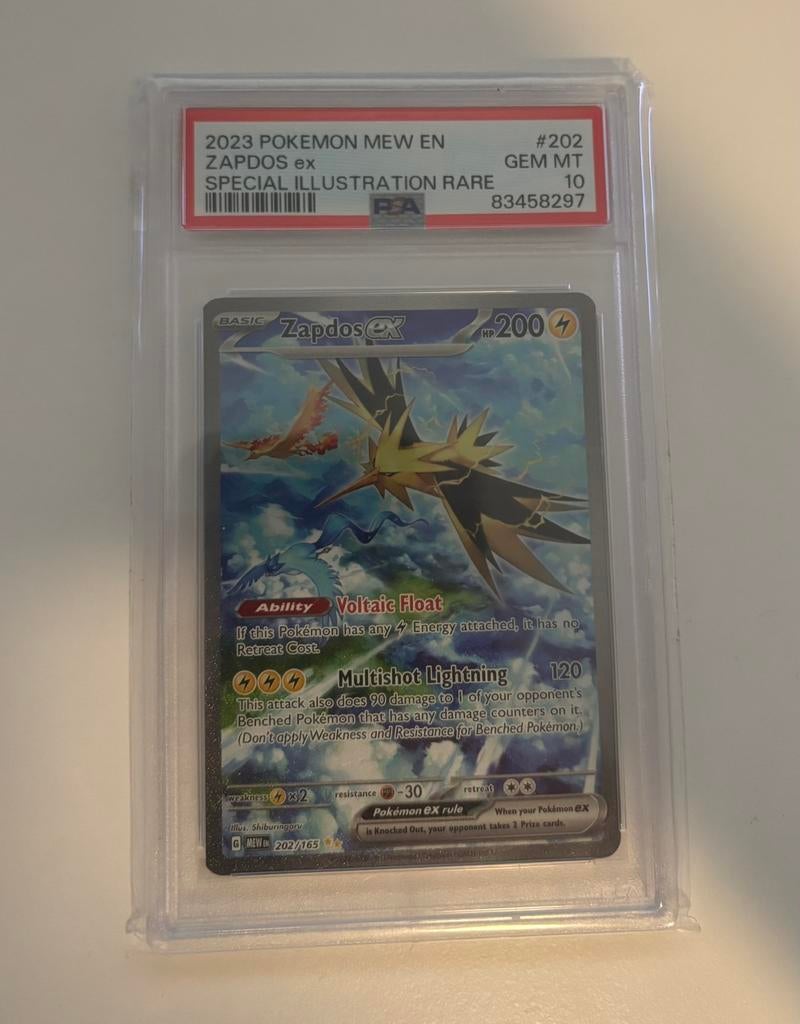Zapdos ex (MEW 202) PSA 10, Ophalen of Verzenden, Nieuw