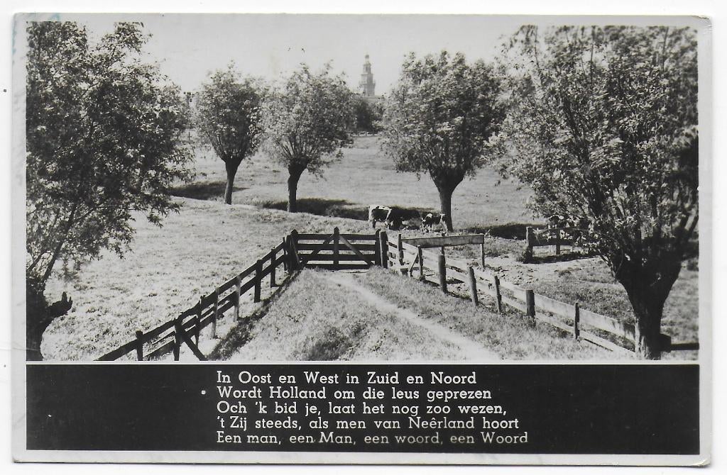 Landschap en gedicht  Ansichtkaart uit 1912 ( B7715 ), Ophalen of Verzenden, Voor 1920, Gelopen