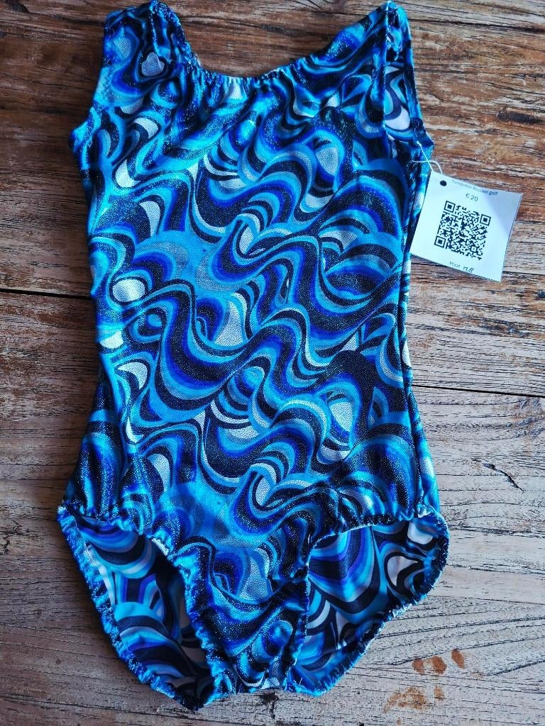 Turnpakje maat 110 en 128, Sport en Fitness, Turnen, Blauw, Nieuw, Turnpak(je), Kindermaat 122 t/m 140