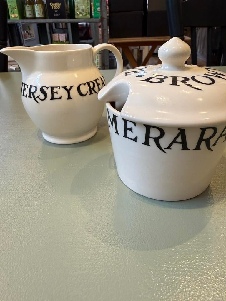 Emma Bridgewater, ‘suger & milk’, black & toast, Overige typen, Ophalen of Verzenden, Zo goed als nieuw, Overige stijlen