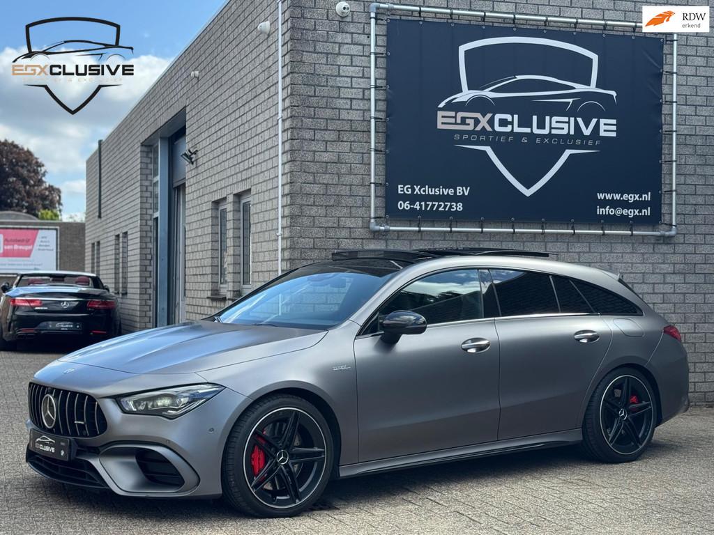 Mercedes-Benz CLA-klasse Shooting Brake AMG 45 S 4MATIC+ Pre, Auto's, Automaat, Gebruikt, 4 cilinders, Leder en Stof