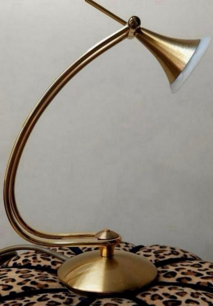 Holtkotter Germany Brass jaren 80 tafel lamp, Ophalen of Verzenden, Zo goed als nieuw, Minder dan 50 cm