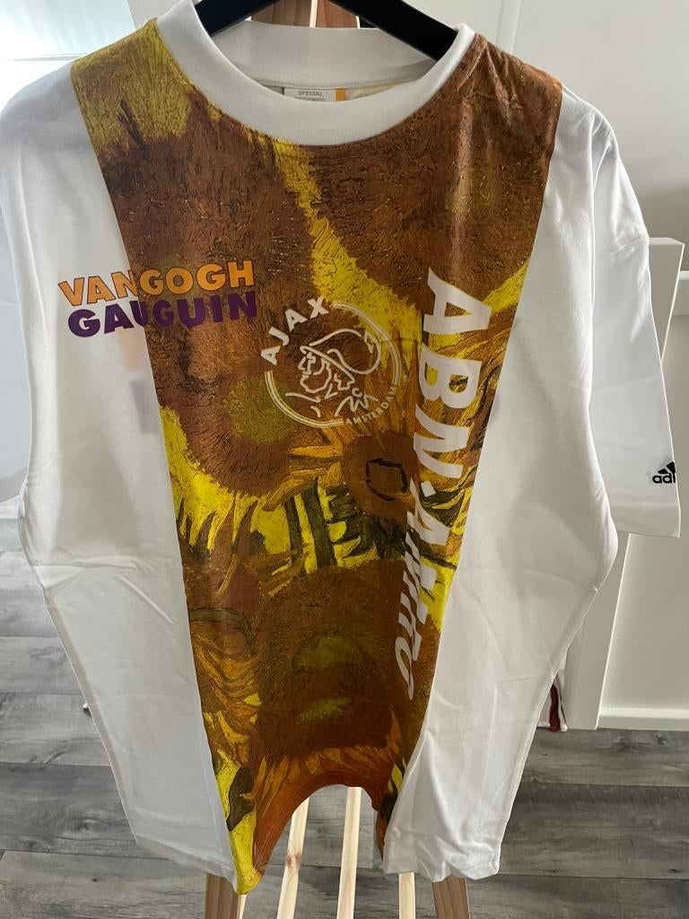 Vintage adidas T-Shirt Ajax_ Van Gogh- Gauguin (uniek) XL, Verzamelen, Sportartikelen en Voetbal, Ophalen of Verzenden, Nieuw