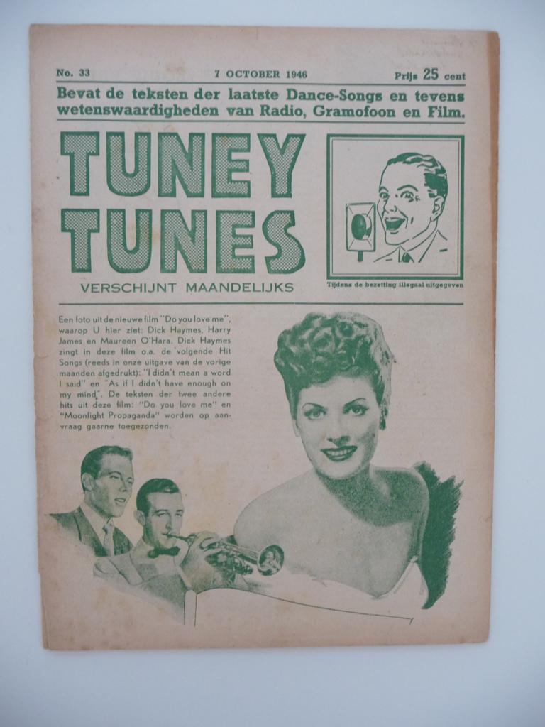 Vintage tijdschrift TUNEY TUNES - No.33 van 7 0ctober 1946, Ophalen of Verzenden, 1940 tot 1960, Nederland, Tijdschrift