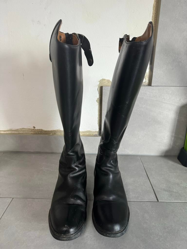 Hawkwell Dames rijlaarzen met brede kuiten en dubbele ritssluiting, bruin, 40.5 EU Breed