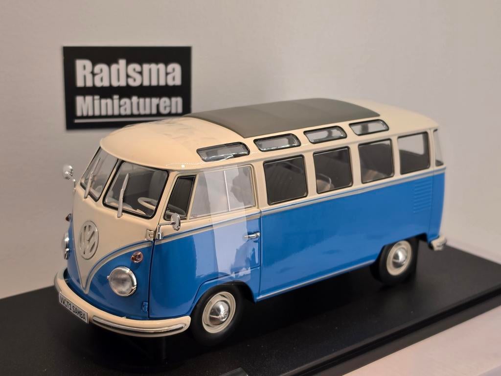 Solido 1/18 - Volkswagen T1 Samba Bleu Et Blanc 1962 - Neuf
