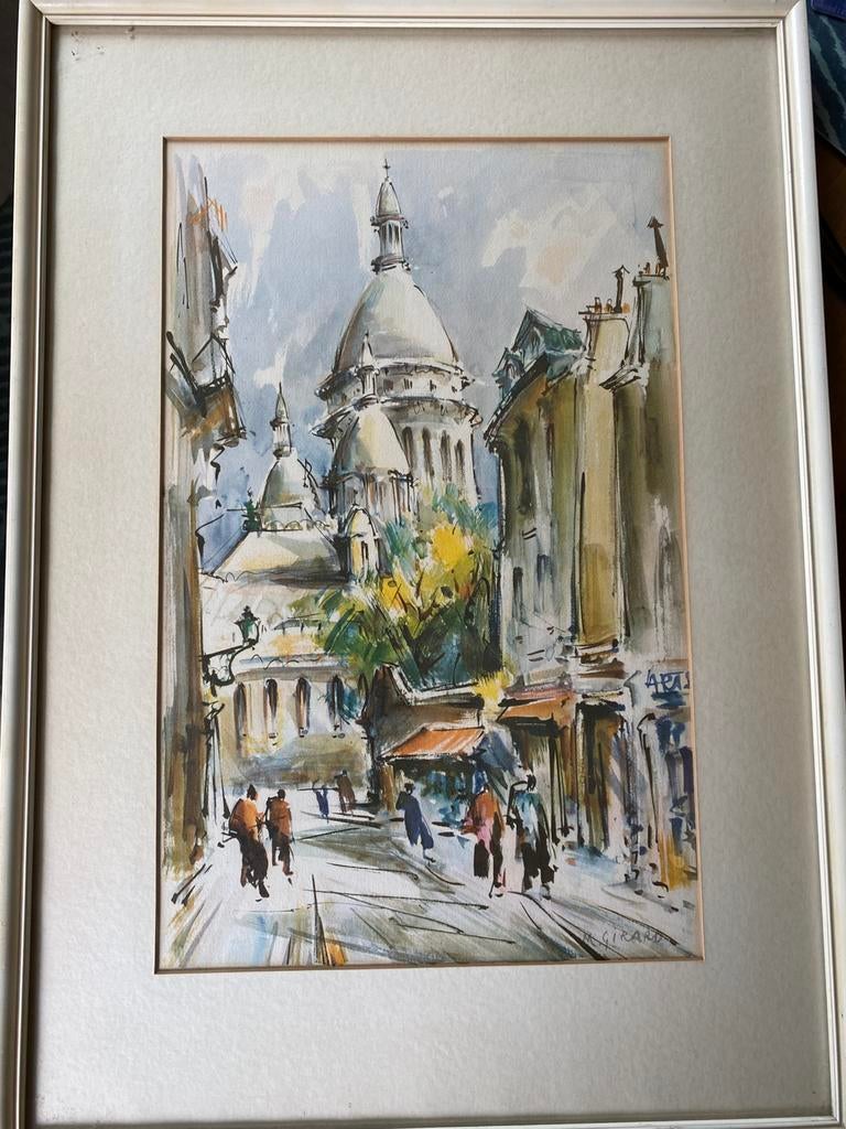 Aquarel van Marius Girard, Sacre Coeur,, Ophalen of Verzenden