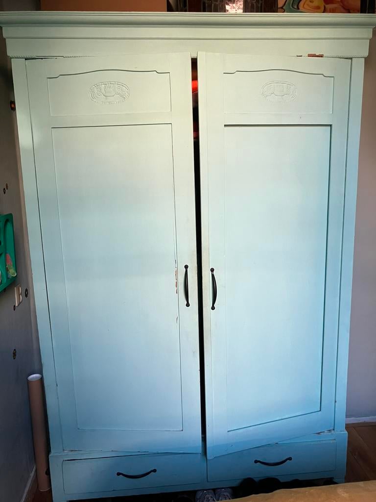 Antieke kledingkast, Huis en Inrichting, Gebruikt, 100 tot 150 cm, 200 cm of meer, 50 tot 75 cm