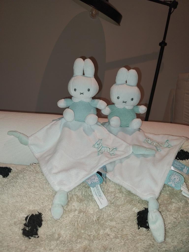 Nijntje knuffeldoekje zebra mintgroen, Kinderen en Baby's, Speelgoed | Knuffels en Pluche, Groen, Konijn, Nijntje, Ophalen of Verzenden