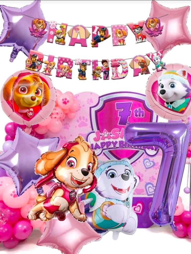 Paw Patrol (Skye) Kinderfeest Versiering – Compleet Pakket, Ophalen of Verzenden, Nieuw, Versiering, Verjaardag