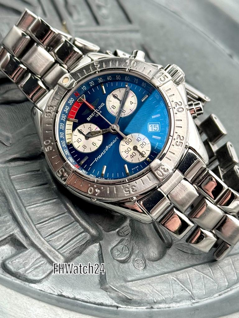 Breitling Transocean A53040.1. Watch Only., Staal, Gebruikt, Staal, Breitling