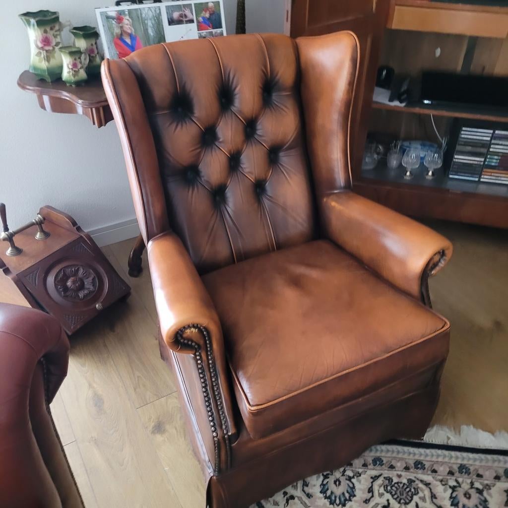 Mooie Chesterfield fauteuil, Ophalen of Verzenden, 75 tot 100 cm, 50 tot 75 cm