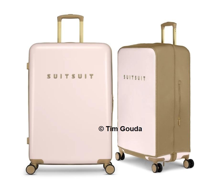 ✅ SUITSUIT Fusion Rose Pearl koffer 76 cm + Hoes - NIEUW, Wieltjes, Hard kunststof, 45 tot 55 cm, Nieuw