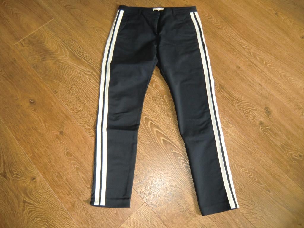 Blauwe broek met witte bies maat 38, Maat 38/40 (M), Blauw, Ophalen of Verzenden, Lang