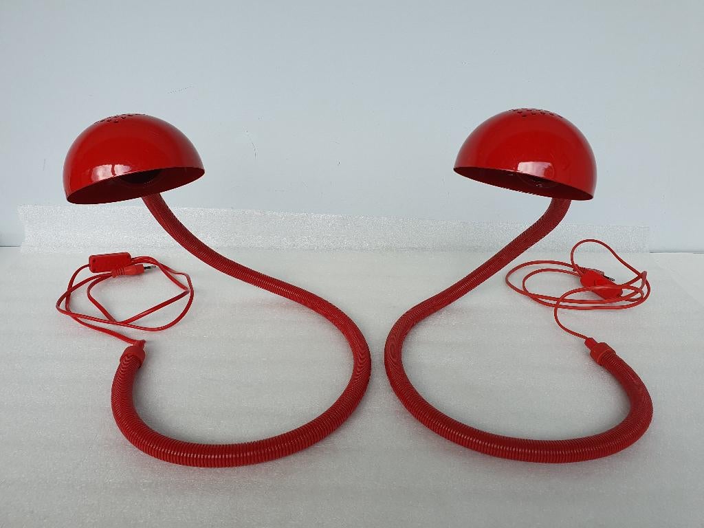 Set van 2 vintage Snake Lampen (Vrieland Design), Ophalen of Verzenden, Gebruikt, Minder dan 50 cm