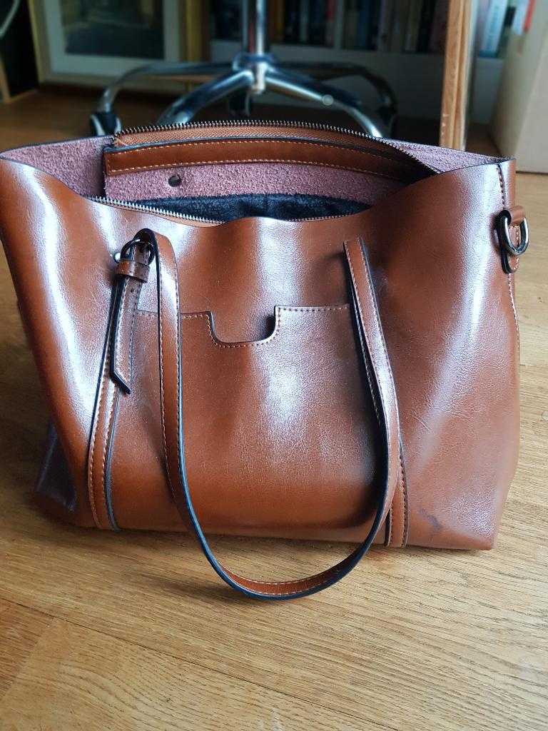 Maison de Beauté Marseille leren handtas/schoudertas, Ophalen of Verzenden, Zo goed als nieuw, Bruin, Schoudertasje