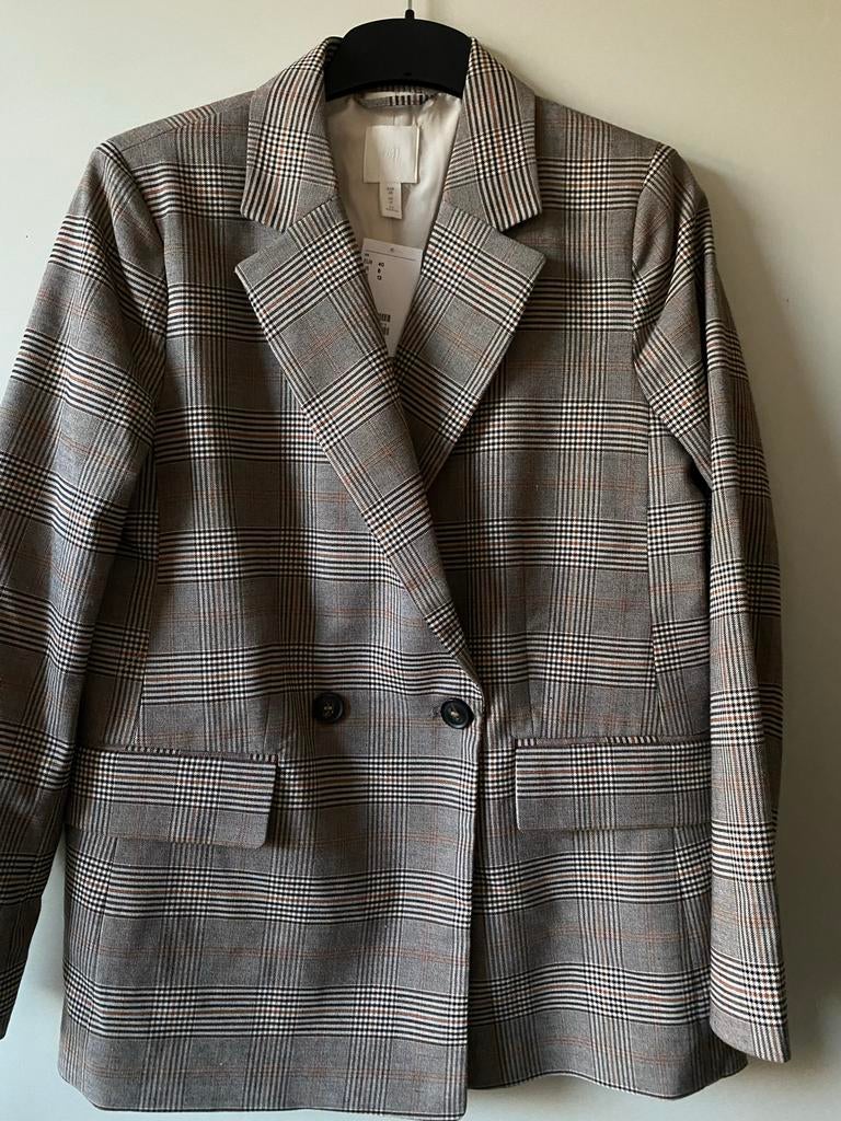 H&M Geruite Blazer - Nieuw met kaartje, Maat 40, Maat 38/40 (M), Nieuw, Ophalen of Verzenden, Jasje