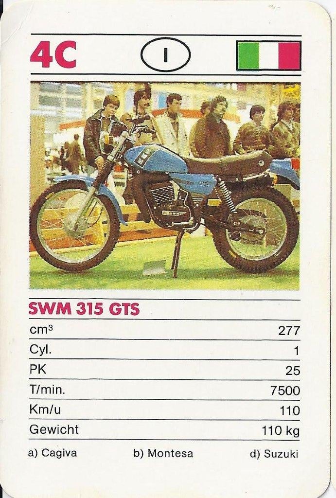 Motorkaartje SWM 315 GTS (4c ), Ophalen of Verzenden, Zo goed als nieuw, Motoren