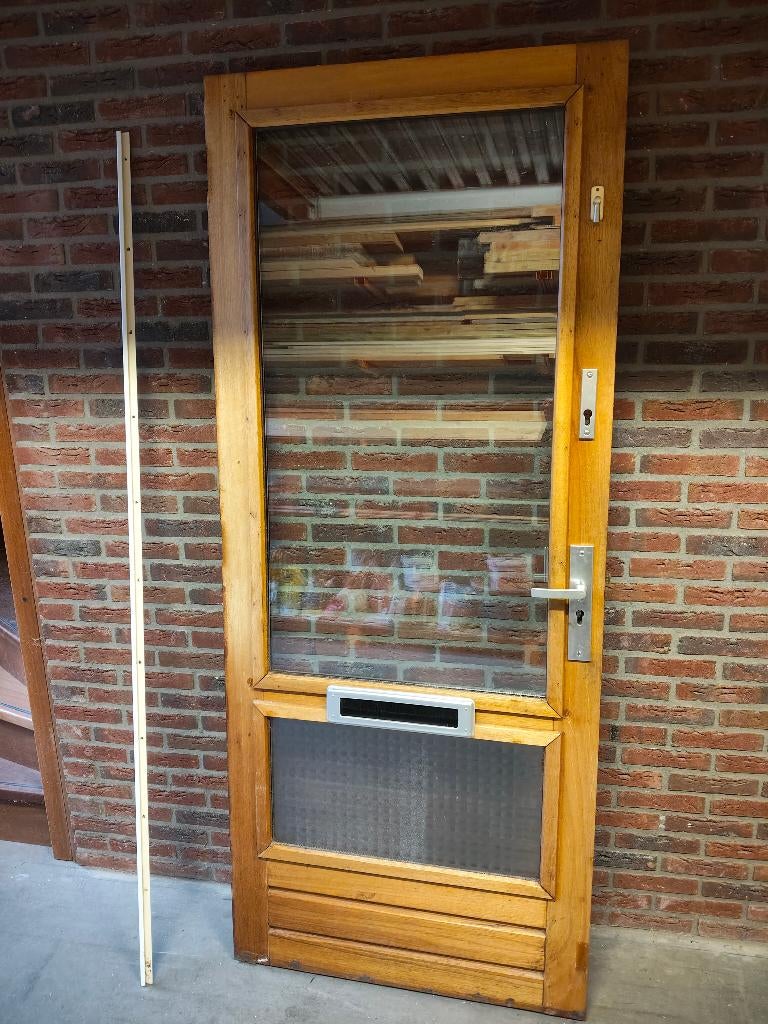 mooie voordeur met isolatieglas, Doe-het-zelf en Verbouw, Deuren en Horren, Ophalen, Gebruikt, 80 tot 100 cm, Buitendeur