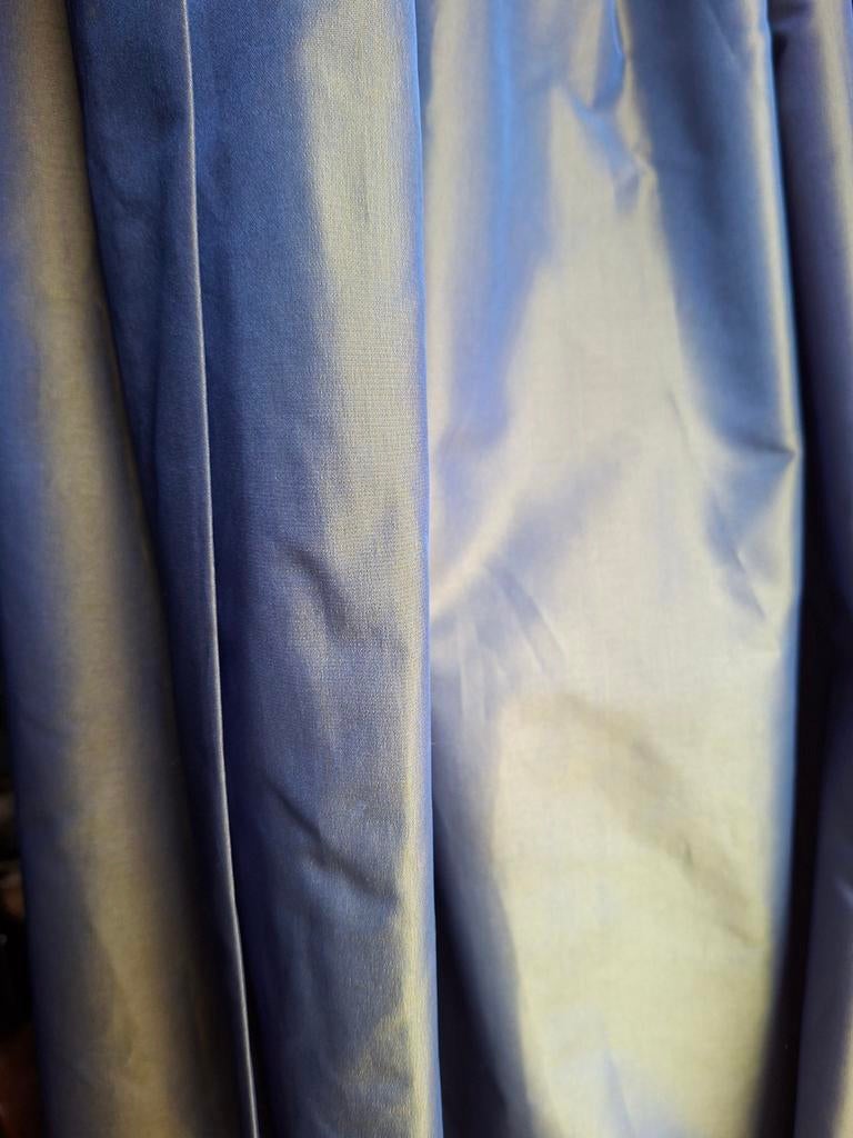 Overgordijnen chintz  blauw/groen glans 520 breed 255 hoog, Huis en Inrichting, Stoffering | Gordijnen en Lamellen, 200 cm of meer