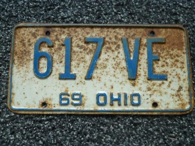Kentekenplaat licenseplate Ohio 69 USA, Verzamelen, Verzenden, Gebruikt, Auto's