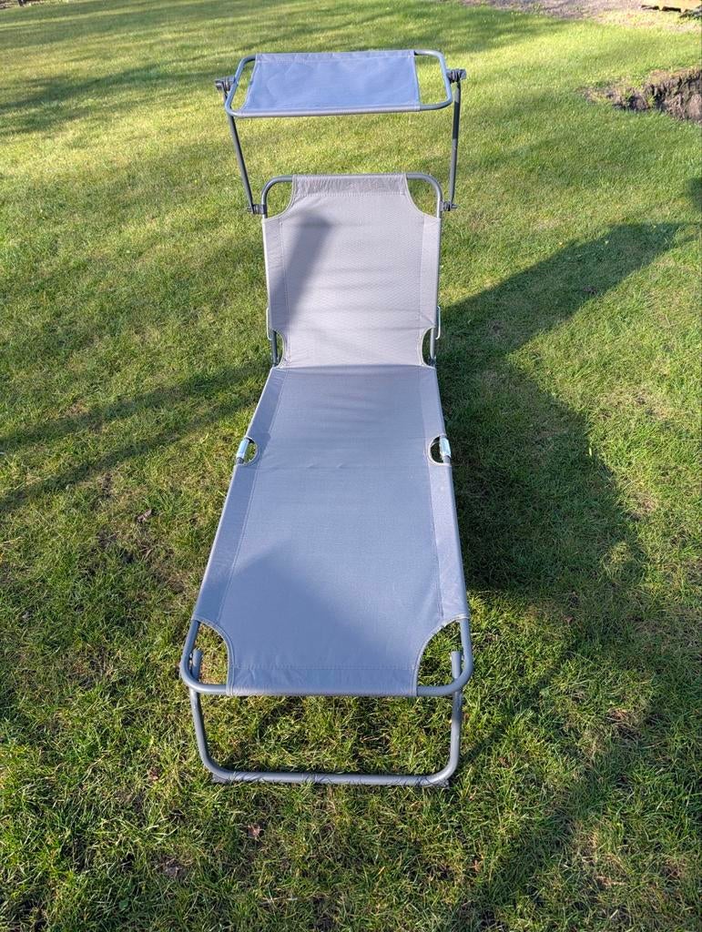 NIEUW: Royal Patio Camping Ligbed met zonnedak, Tuin en Terras, Ophalen, Nieuw, Aluminium, Verstelbaar