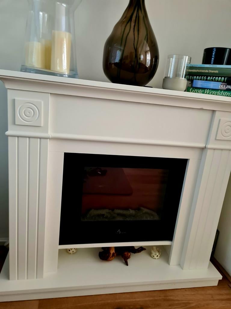 elektrische witte sfeerhaard  110x110, Ophalen of Verzenden, Zo goed als nieuw, Vrijstaande haard, Elektrische haard