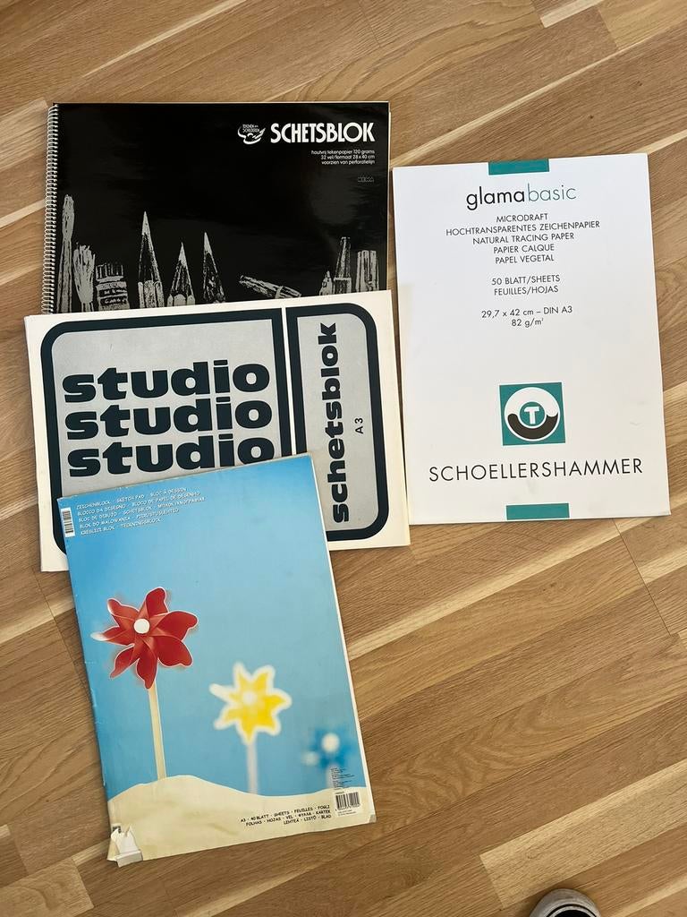 Portfolio mappen en tekenblokken A3, Ophalen of Verzenden, Zo goed als nieuw, Papier, Schets- of Tekenboek