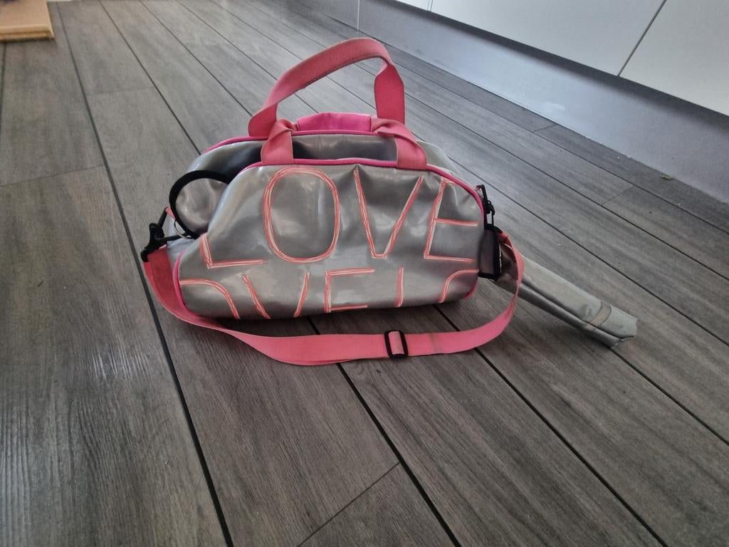 Brabo hockeytas - Grijs/Roze met 'LOVE' opdruk, Ophalen of Verzenden, Gebruikt, Tas