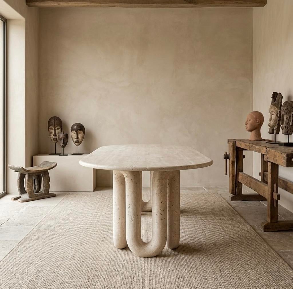 Luxe Travertin Eettafels voor 8-10 Personen, Ophalen of Verzenden