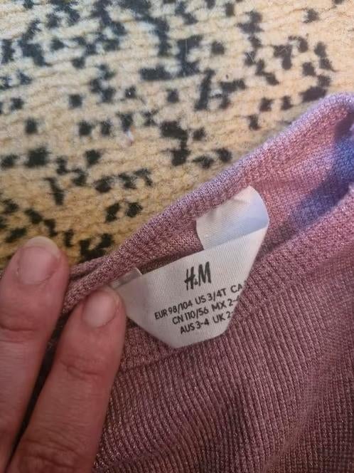 Paarse longsleeve Maat 98-104 hh, H&M, Meisje, H&M, Onbekend