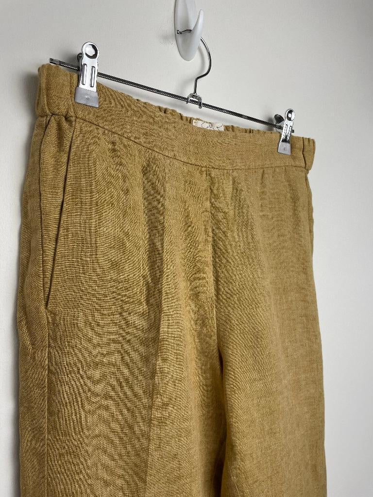 Diega Pacifio pull on pantalon linnen maat S, Maat 38/40 (M), 6 rue Béranger 75003 Paris, Eshop@diega.fr, Bruin