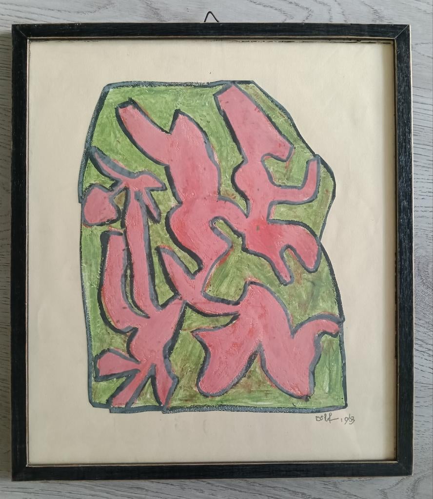 Rolf Annegarn ? - Abstracte compositie - 1963, Ophalen of Verzenden