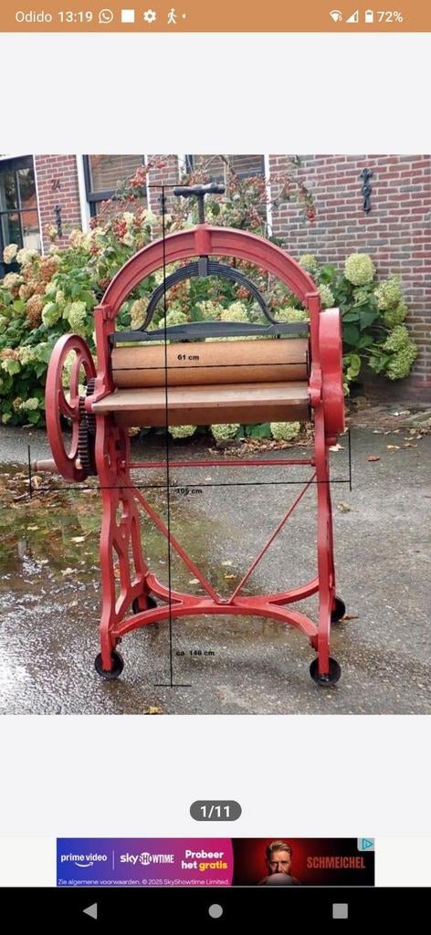 Antieke Hollandia Mangel - Decoratief en Functioneel, Antiek en Kunst, Ophalen of Verzenden