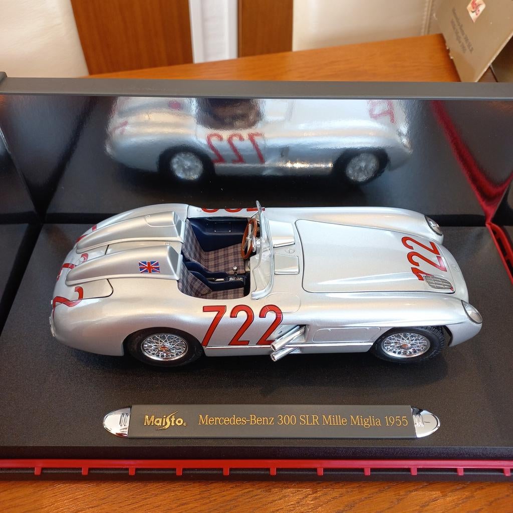 Mercedes-Benz 300 SLR Mille Miglia, 1:18, OVP, Maisto, Nwst, Hobby en Vrije tijd, Modelauto's | 1:18, Ophalen of Verzenden, Zo goed als nieuw