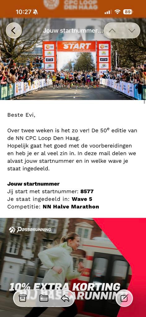 CPC halve marathon kaartje te koop, Eén persoon, Maart