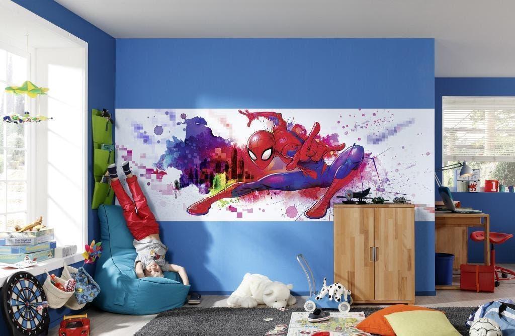 Spiderman Behang Graffiti - 368x127 cm - Gratis Verzending, Huis en Inrichting, Stoffering | Behang, minder dan 10 m², Ophalen of Verzenden